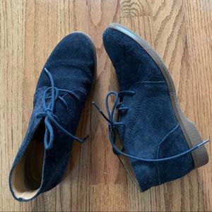Franco Sarto Blue Suede Ankle Boots